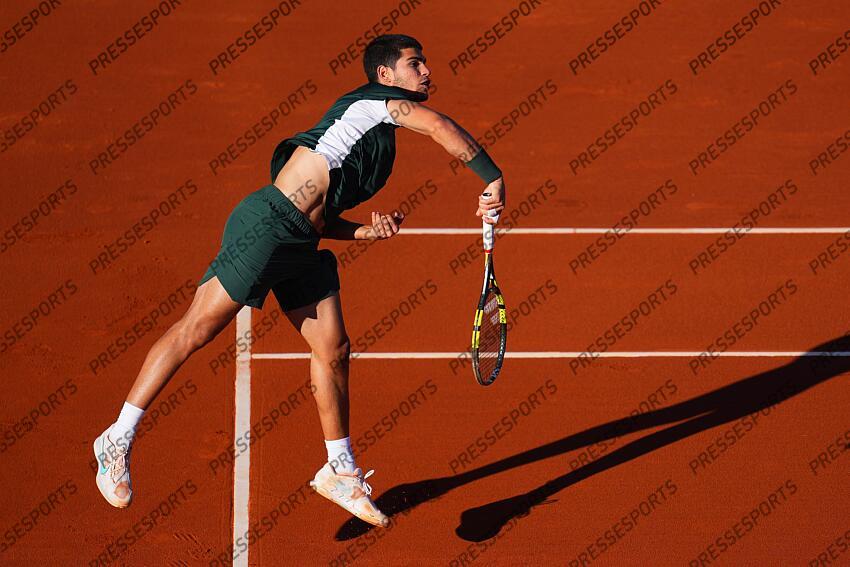 Carlos Alcaraz during the Final match of the Barcelona Open Banc Sabadell, Conde de Godo Trophy played at Real Club de Tenis Barcelona on April 24, 2022 in Barcelona, Spain. (Photo by Bagu Blanco / PRESSINPHOTO) TOURNOI DE BARCELONE 
