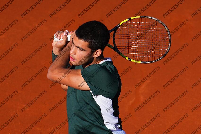 Carlos Alcaraz during the Final match of the Barcelona Open Banc Sabadell, Conde de Godo Trophy played at Real Club de Tenis Barcelona on April 24, 2022 in Barcelona, Spain. (Photo by Bagu Blanco / PRESSINPHOTO) TOURNOI DE BARCELONE 