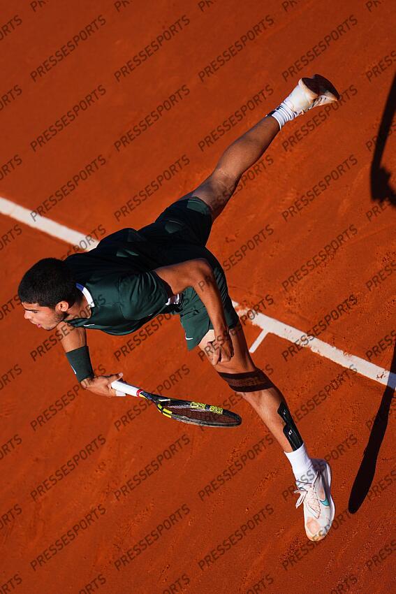 Carlos Alcaraz during the Final match of the Barcelona Open Banc Sabadell, Conde de Godo Trophy played at Real Club de Tenis Barcelona on April 24, 2022 in Barcelona, Spain. (Photo by Bagu Blanco / PRESSINPHOTO) TOURNOI DE BARCELONE 