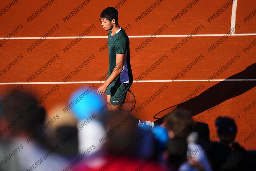 Carlos Alcaraz during the Final match of the Barcelona Open Banc Sabadell, Conde de Godo Trophy played at Real Club de Tenis Barcelona on April 24, 2022 in Barcelona, Spain. (Photo by Bagu Blanco / PRESSINPHOTO) TOURNOI DE BARCELONE 