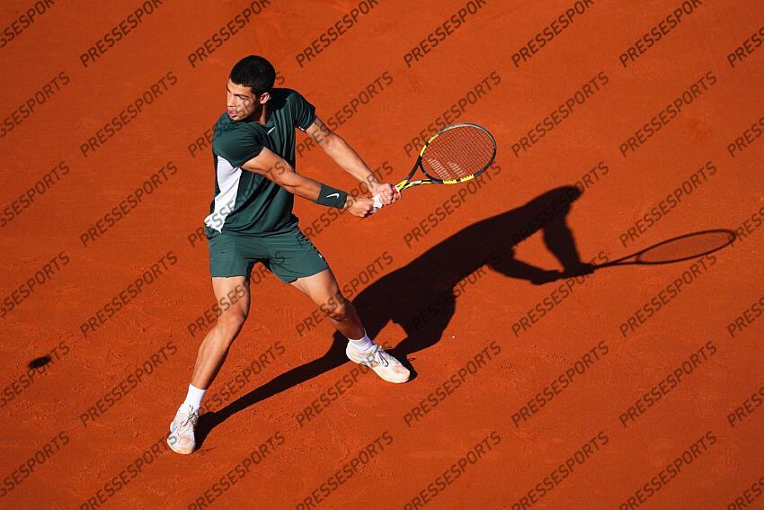 Carlos Alcaraz during the Final match of the Barcelona Open Banc Sabadell, Conde de Godo Trophy played at Real Club de Tenis Barcelona on April 24, 2022 in Barcelona, Spain. (Photo by Bagu Blanco / PRESSINPHOTO) TOURNOI DE BARCELONE 