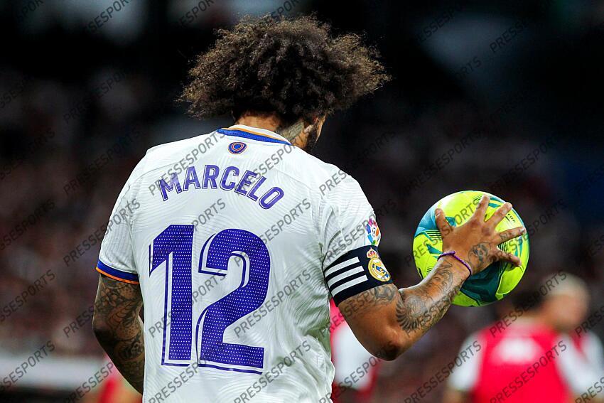 Marcelo Vieira Da Silva of Real Madrid looks on during the spanish league, La Liga Santander, football match played between Real Madrid and Real Betis Balompie at Santiago Bernabeu stadium on May 20, 2022, in Madrid Spain. REAL MADRID-BETIS SEVILLE (0-0) 