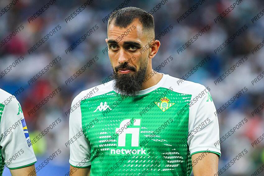 Borja Iglesias of Real Betis looks on during the spanish league, La Liga Santander, football match played between Real Madrid and Real Betis Balompie at Santiago Bernabeu stadium on May 20, 2022, in Madrid Spain. REAL MADRID-BETIS SEVILLE (0-0) 