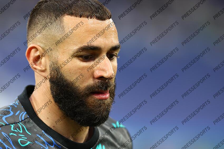 Karim Benzema of Real Madrid looks on during the spanish league, La Liga Santander, football match played between Real Madrid and Real Betis Balompie at Santiago Bernabeu stadium on May 20, 2022, in Madrid Spain. REAL MADRID-BETIS SEVILLE (0-0) 