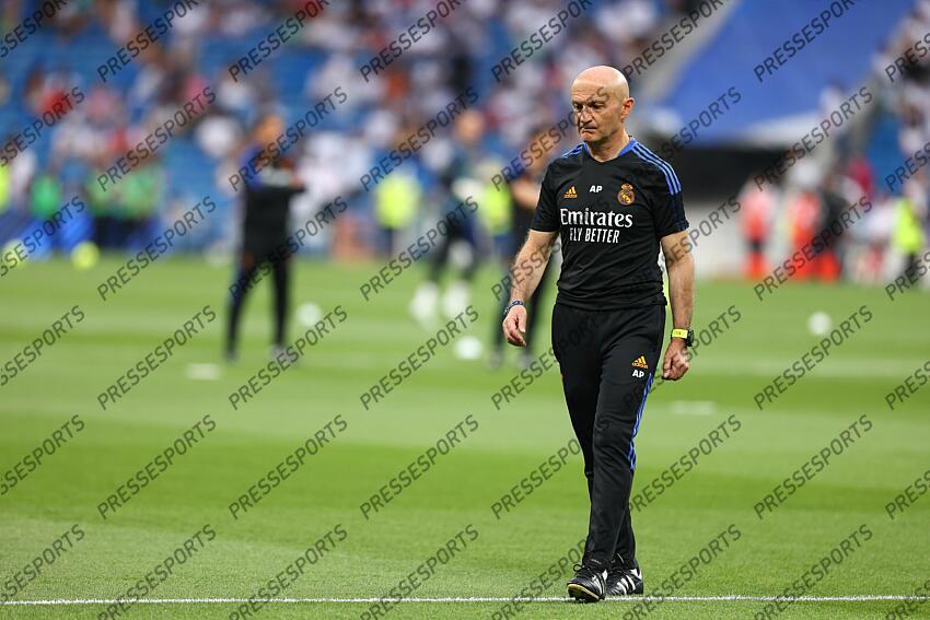 Antonio Pintus, trainer of Real Madrid, is seen during the spanish league, La Liga Santander, football match played between Real Madrid and Real Betis Balompie at Santiago Bernabeu stadium on May 20, 2022, in Madrid Spain. REAL MADRID-BETIS SEVILLE (0-0) 