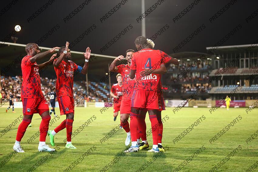 lacazette (alexandre) toko ekambi (karl) lukeba (castello) thiago mendes LYON-DYNAMO KIEV (3-0) 2eme match joie du 1-0 