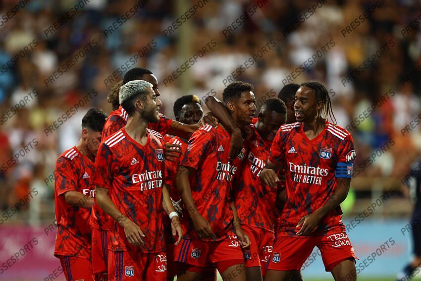 boueye (philippe) lega (sekou) barcola (bradley) LYON-DYNAMO KIEV (3-0) 2eme match joie du 2-0 