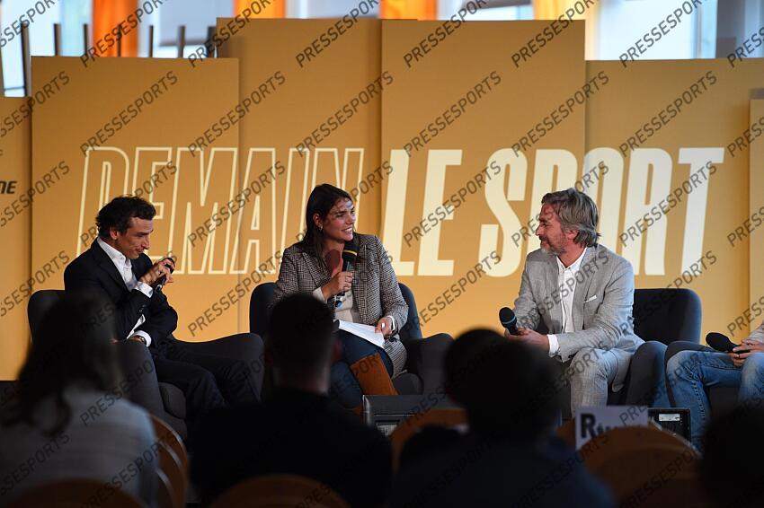 boudjemaa (samir) lagdiri nastasi (ines) segalen (corentin) DEMAIN LE SPORT debat Ethique et Olympisme Galerie Seine "Sportifs harcelés, les dangers de la montée en puissance des paris dans le tennis" 