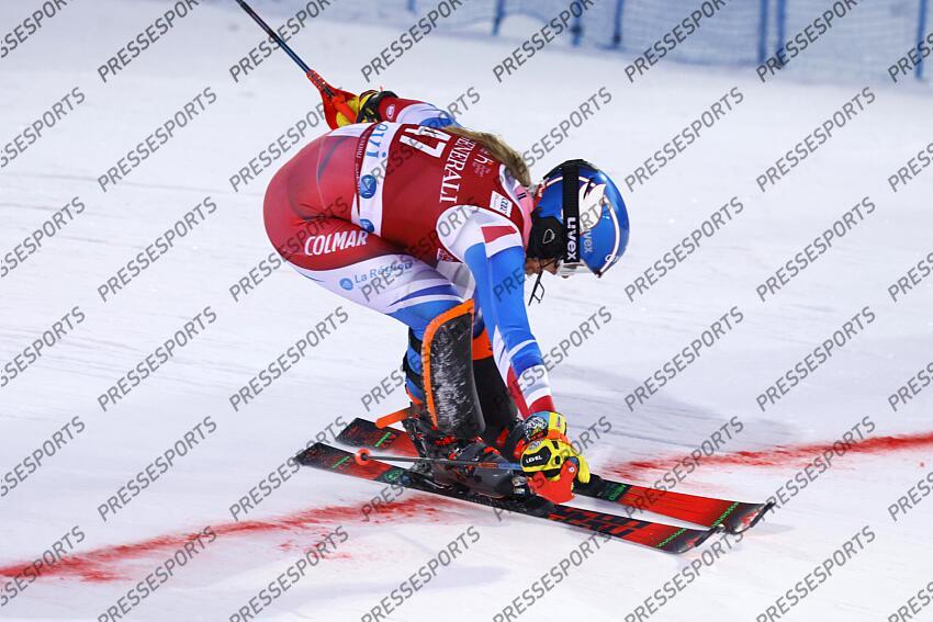LEVI, FINLAND - NOVEMBER 20: Marie Lamure of Team France in action during the Audi FIS Alpine Ski World Cup Women's Slalom on November 20, 2022 in Levi, Finland. (Photo by Christophe Pallot/Agence Zoom) SLALOM LEVI 2 