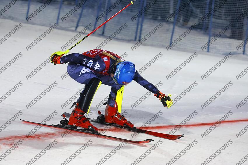 LEVI, FINLAND - NOVEMBER 20: Mikaela Shiffrin of Team United States takes 1st place during the Audi FIS Alpine Ski World Cup Women's Slalom on November 20, 2022 in Levi, Finland. (Photo by Christophe Pallot/Agence Zoom) SLALOM LEVI 2 