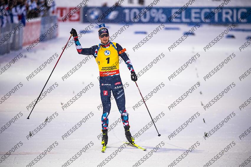 KONTIOLAHTI, FINLAND - DECEMBER 04: Johannes Thingnes Boe of Team Norway takes 1st place during the men and women pursuit IBU Biathlon World Cups on december 04, 2022 in Kontiolahti, Finland. (Photo by Kevin Voigt/Agence Zoom) POURSUITE HOMMES 