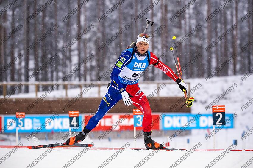 KONTIOLAHTI, FINLAND - DECEMBER 04: Emilien Jacquelin of Team France takes 3rd place during the men and women pursuit IBU Biathlon World Cups on december 04, 2022 in Kontiolahti, Finland. (Photo by Kevin Voigt/Agence Zoom) POURSUITE HOMMES 