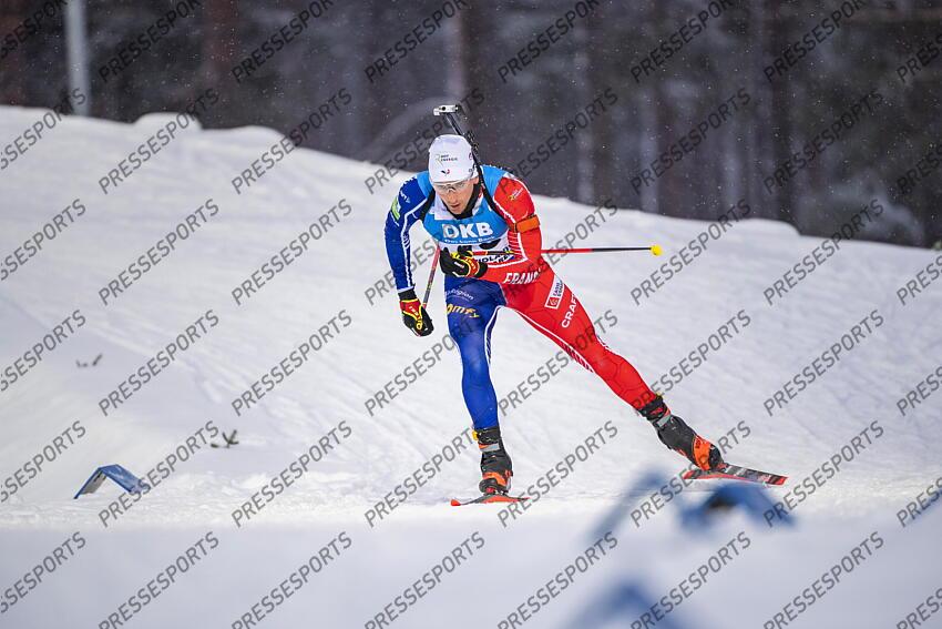 KONTIOLAHTI, FINLAND - DECEMBER 04: Fabien Claude of Team France during the men and women pursuit IBU Biathlon World Cups on december 04, 2022 in Kontiolahti, Finland. (Photo by Kevin Voigt/Agence Zoom) POURSUITE HOMMES 