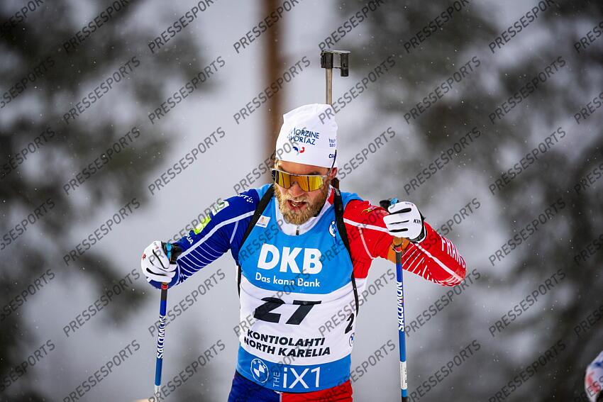 KONTIOLAHTI, FINLAND - DECEMBER 04: Antonin Guigonnat of Team France during the men and women pursuit IBU Biathlon World Cups on december 04, 2022 in Kontiolahti, Finland. (Photo by Kevin Voigt/Agence Zoom) POURSUITE HOMMES 