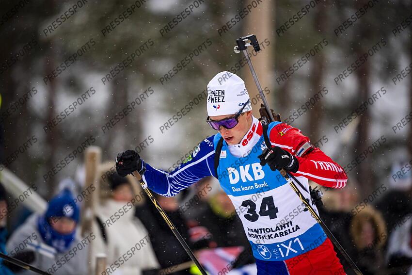 KONTIOLAHTI, FINLAND - DECEMBER 04: Eric Perrot during the men and women pursuit IBU Biathlon World Cups on december 04, 2022 in Kontiolahti, Finland. (Photo by Kevin Voigt/Agence Zoom) POURSUITE HOMMES 