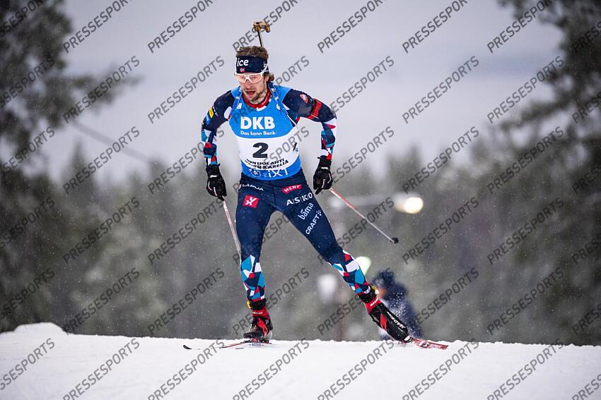 KONTIOLAHTI, FINLAND - DECEMBER 04: Sturla Holm Laegreid of Team Norway takes 2nd place during the men and women pursuit IBU Biathlon World Cups on december 04, 2022 in Kontiolahti, Finland. (Photo by Kevin Voigt/Agence Zoom) POURSUITE HOMMES 