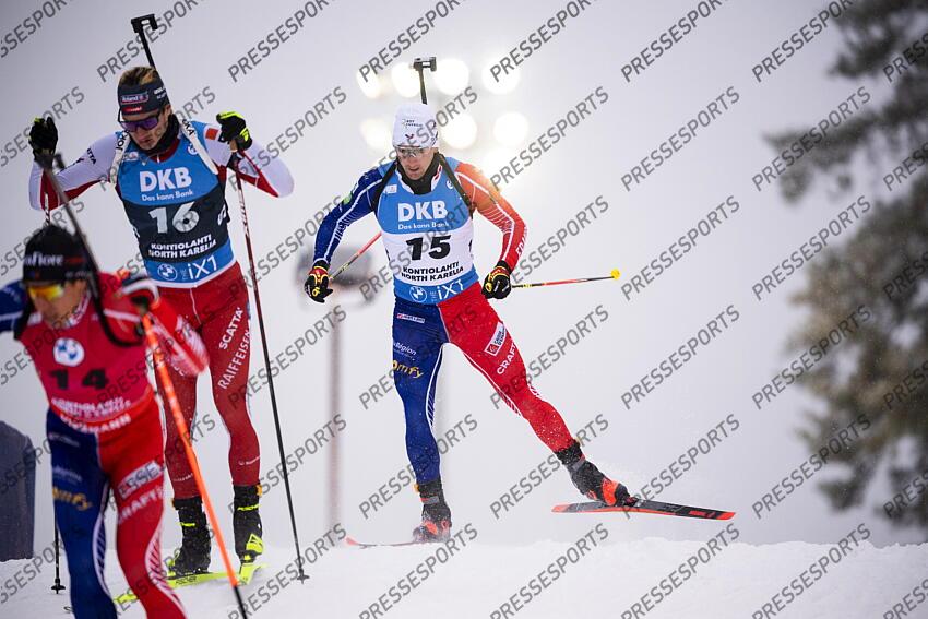 KONTIOLAHTI, FINLAND - DECEMBER 04: Fabien Claude of Team France during the men and women pursuit IBU Biathlon World Cups on december 04, 2022 in Kontiolahti, Finland. (Photo by Kevin Voigt/Agence Zoom) POURSUITE HOMMES 