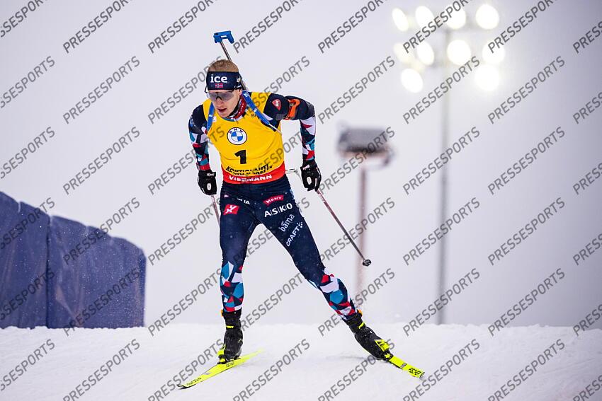 KONTIOLAHTI, FINLAND - DECEMBER 04: Johannes Thingnes Boe of Team Norway takes 1st place during the men and women pursuit IBU Biathlon World Cups on december 04, 2022 in Kontiolahti, Finland. (Photo by Kevin Voigt/Agence Zoom) POURSUITE HOMMES 