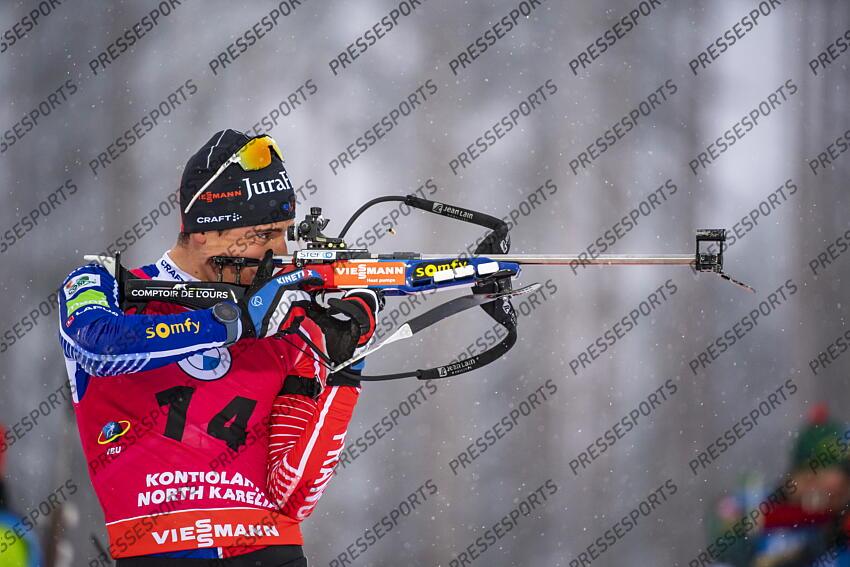 KONTIOLAHTI, FINLAND - DECEMBER 04: Quentin Fillon Maillet of Team France during the men and women pursuit IBU Biathlon World Cups on december 04, 2022 in Kontiolahti, Finland. (Photo by Kevin Voigt/Agence Zoom) POURSUITE HOMMES 