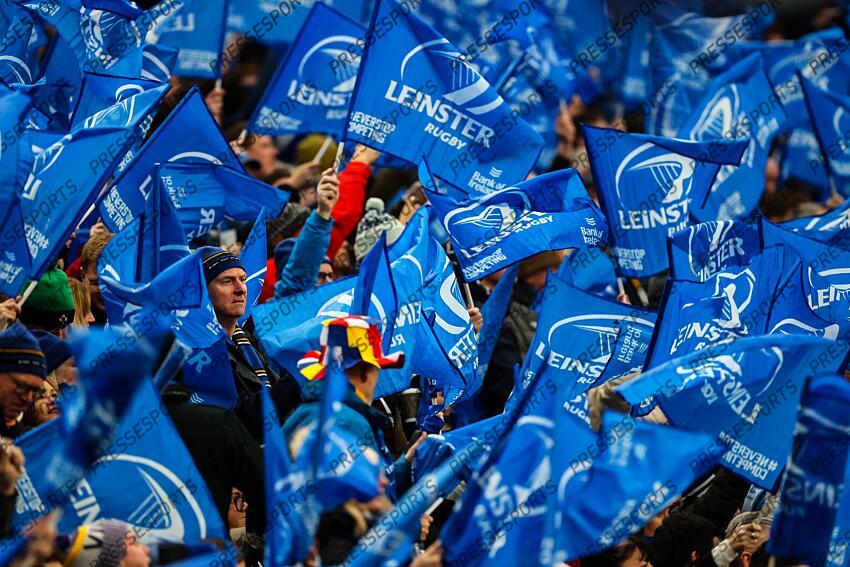 Heineken Champions Cup Round 4 Pool A, Aviva Stadium, Dublin 21/1/2023 Leinster vs Racing 92 A view of Leinster fans at the game Mandatory Credit ©INPHO/Billy Stickland LEINSTER-RACING 92 (36-10) 