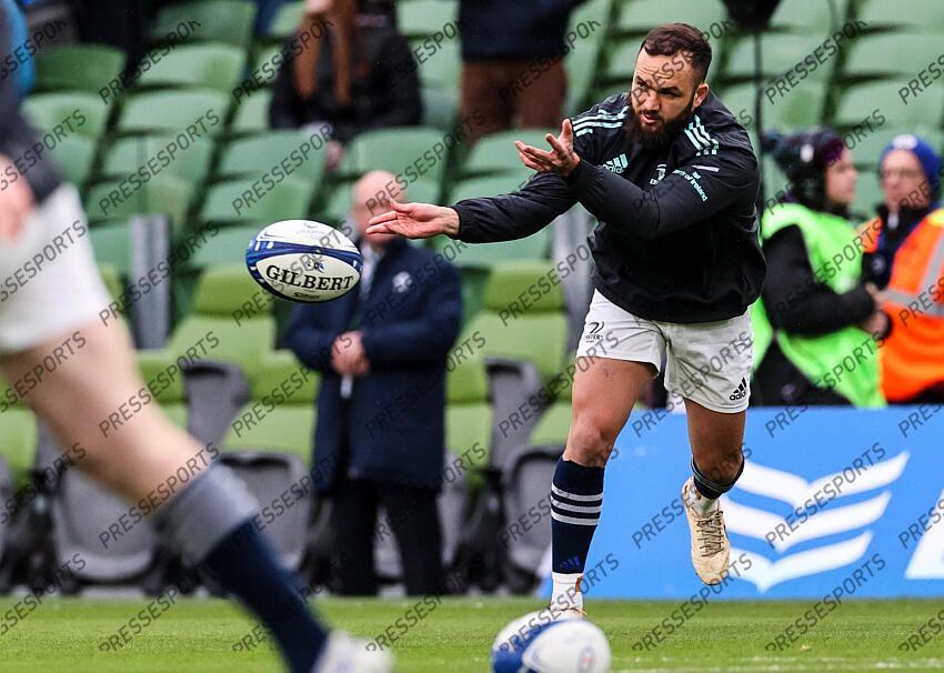 Heineken Champions Cup Round 4 Pool A, Aviva Stadium, Dublin 21/1/2023 Leinster vs Racing 92 Leinster’s Jamison Gibson Park during the warm up Mandatory Credit ©INPHO/Billy Stickland LEINSTER-RACING 92 (36-10) 
