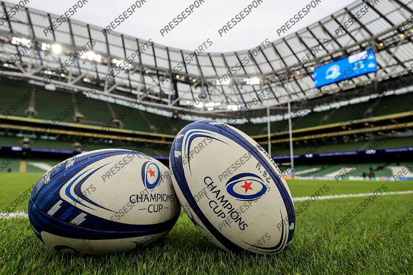 Heineken Champions Cup Round 4 Pool A, Aviva Stadium, Dublin 21/1/2023 Leinster vs Racing 92 A general view of the match day balls Mandatory Credit ©INPHO/Dan Sheridan LEINSTER-RACING 92 (36-10) 