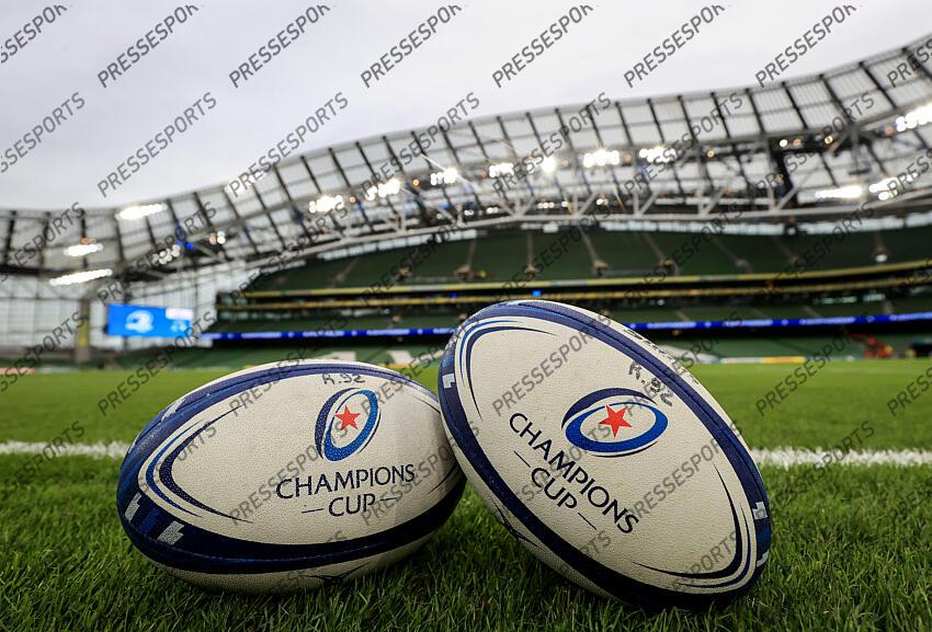 Heineken Champions Cup Round 4 Pool A, Aviva Stadium, Dublin 21/1/2023 Leinster vs Racing 92 A general view of the match day balls Mandatory Credit ©INPHO/Dan Sheridan LEINSTER-RACING 92 (36-10) 