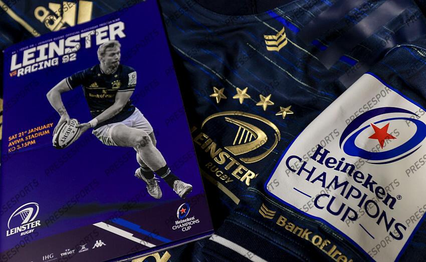 Heineken Champions Cup Round 4 Pool A, Aviva Stadium, Dublin 21/1/2023 Leinster vs Racing 92 A view of the match day program Mandatory Credit ©INPHO/Dan Sheridan LEINSTER-RACING 92 (36-10) 