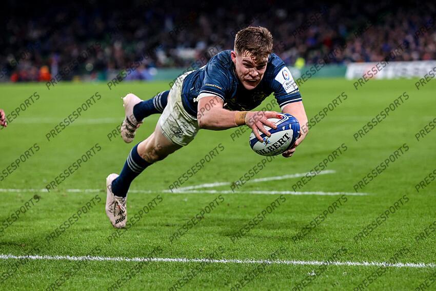 Heineken Champions Cup Round 4 Pool A, Aviva Stadium, Dublin 21/1/2023 Leinster vs Racing 92 Leinster's Garry Ringrose Mandatory Credit ©INPHO/Billy Stickland LEINSTER-RACING 92 (36-10) 