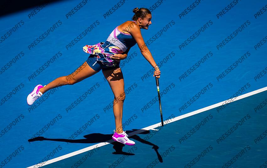Aryna Sabalenka of Belarus in action during the fourth round of the 2023 Australian Open Grand Slam tennis tournament 2023 Australian Open - Day 8 