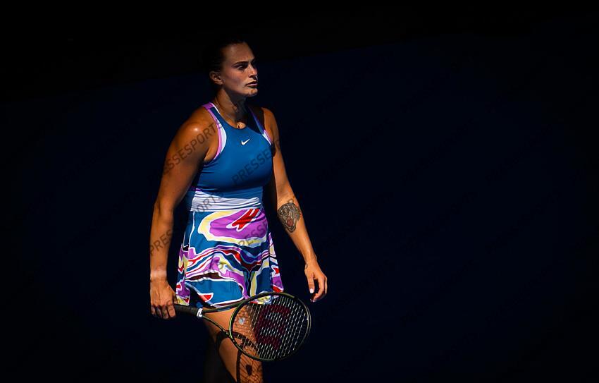 Aryna Sabalenka of Belarus in action during the fourth round of the 2023 Australian Open Grand Slam tennis tournament 2023 Australian Open - Day 8 