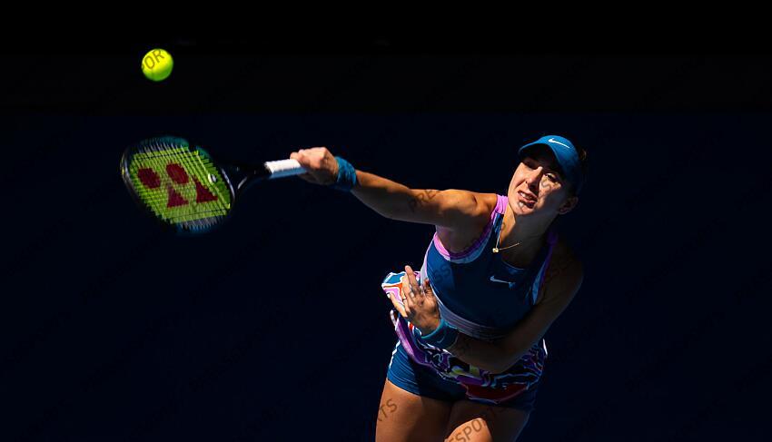 Belinda Bencic of Switzerland in action during the fourth round of the 2023 Australian Open Grand Slam tennis tournament 2023 Australian Open - Day 8 