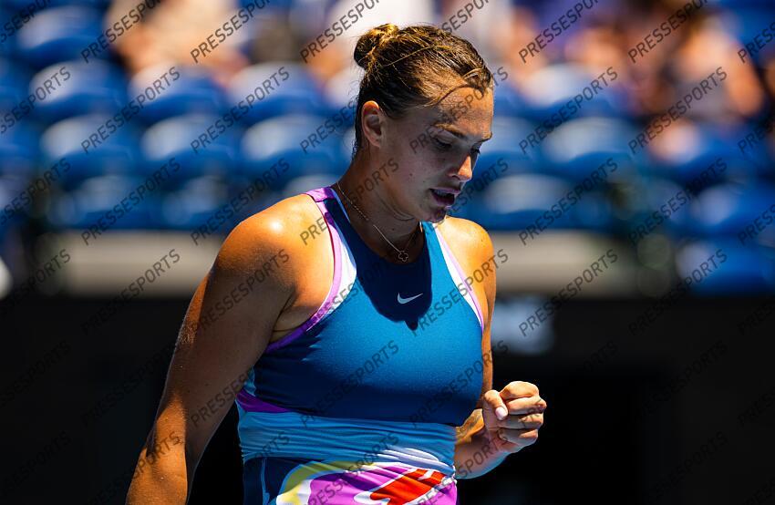 Aryna Sabalenka of Belarus in action during the fourth round of the 2023 Australian Open Grand Slam tennis tournament 2023 Australian Open - Day 8 