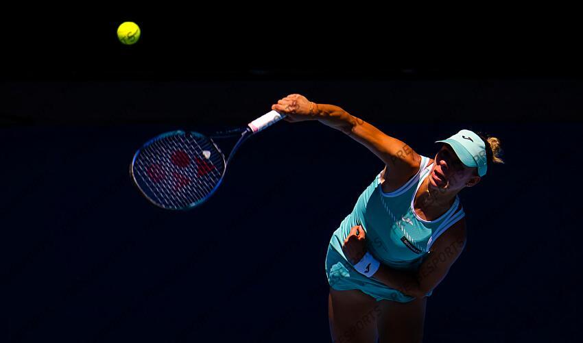 Magda Linette of Poland in action during the fourth round of the 2023 Australian Open Grand Slam tennis tournament 2023 Australian Open - Day 8 