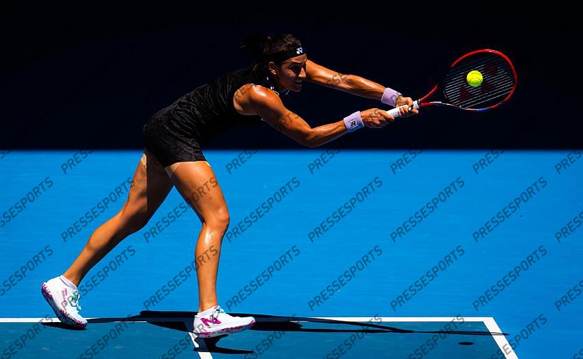 Caroline Garcia of France in action during the fourth round of the 2023 Australian Open Grand Slam tennis tournament 2023 Australian Open - Day 8 