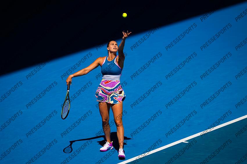Aryna Sabalenka of Belarus in action during the fourth round of the 2023 Australian Open Grand Slam tennis tournament 2023 Australian Open - Day 8 
