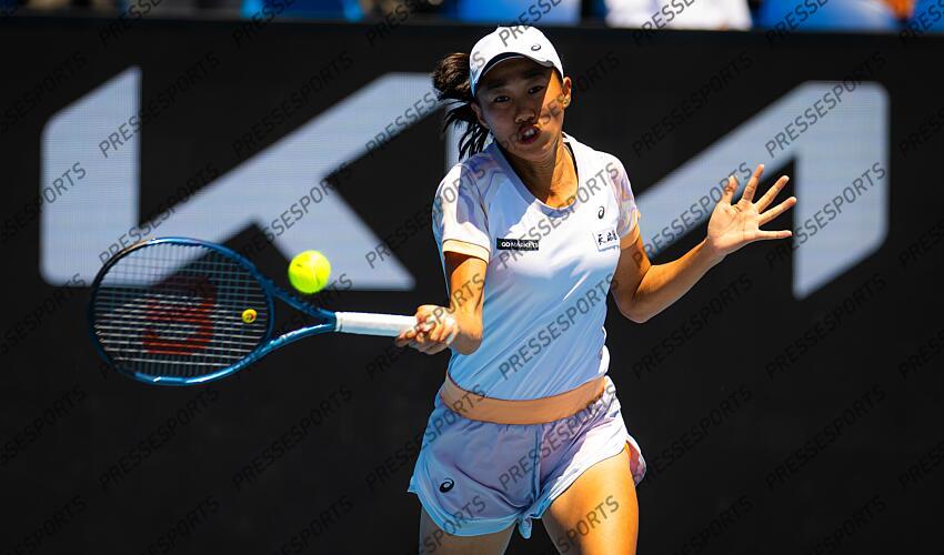 Shuai Zhang of China in action during the fourth round of the 2023 Australian Open Grand Slam tennis tournament 2023 Australian Open - Day 8 
