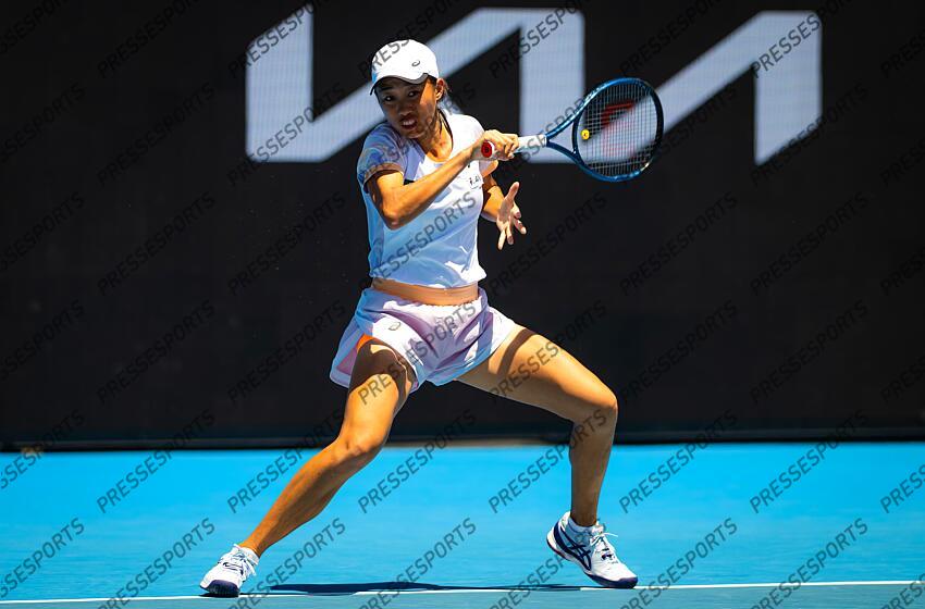 Shuai Zhang of China in action during the fourth round of the 2023 Australian Open Grand Slam tennis tournament 2023 Australian Open - Day 8 