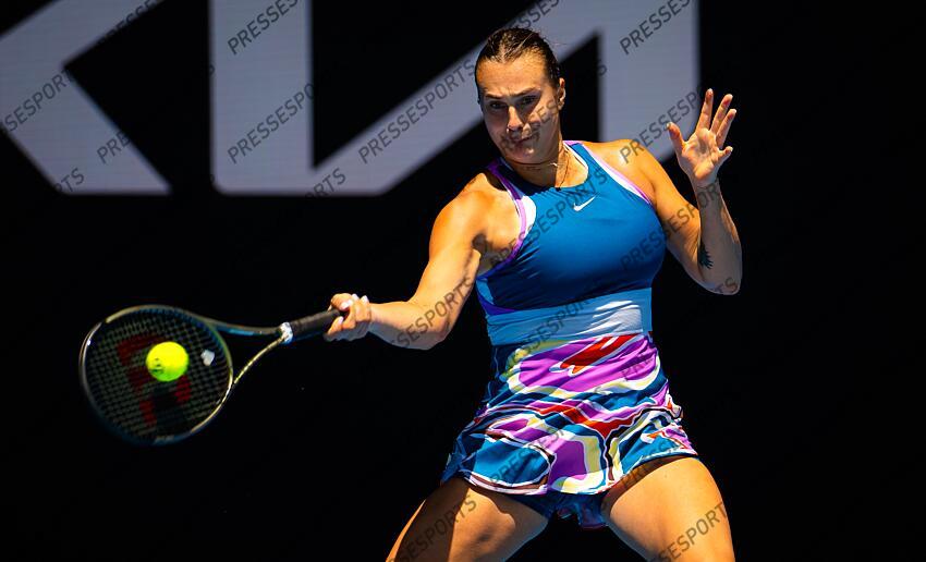 Aryna Sabalenka of Belarus in action during the fourth round of the 2023 Australian Open Grand Slam tennis tournament 2023 Australian Open - Day 8 