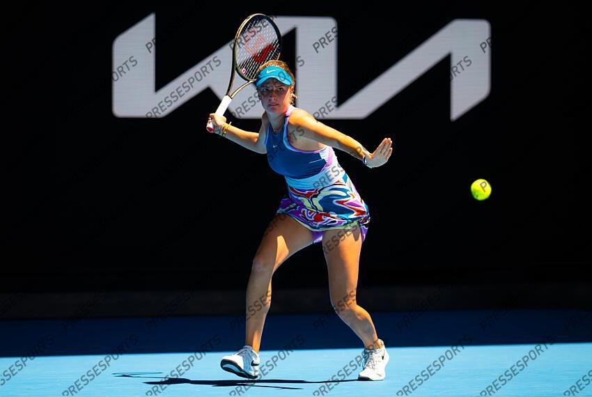Linda Fruhvirtova of the Czech Republic in action during the fourth round of the 2023 Australian Open Grand Slam tennis tournament 2023 Australian Open - Day 8 