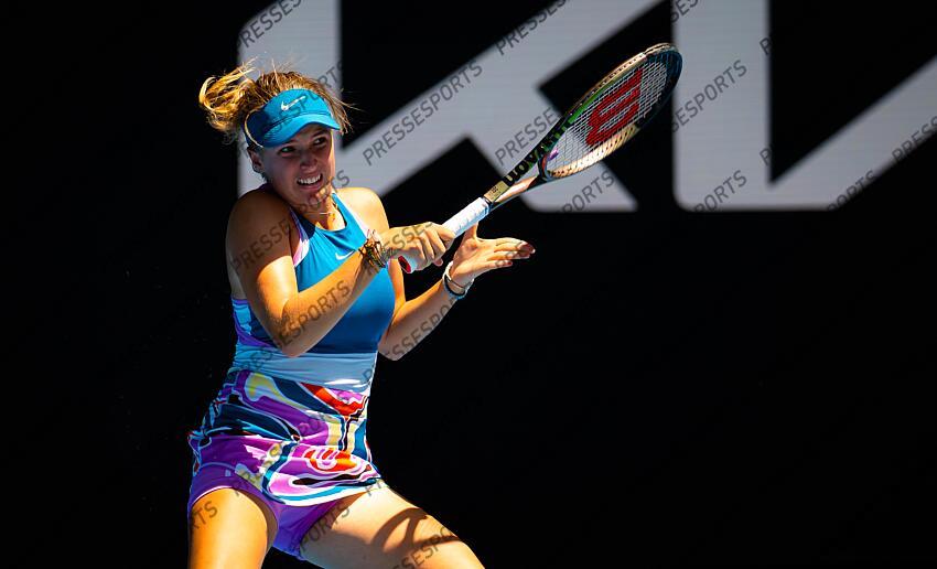 Linda Fruhvirtova of the Czech Republic in action during the fourth round of the 2023 Australian Open Grand Slam tennis tournament 2023 Australian Open - Day 8 