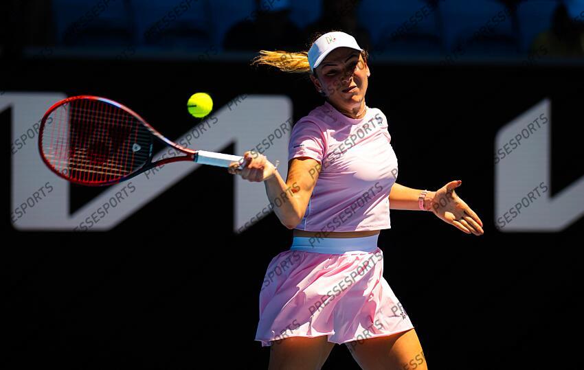 Donna Vekic of Croatia in action during the fourth round of the 2023 Australian Open Grand Slam tennis tournament 2023 Australian Open - Day 8 
