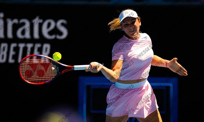 Donna Vekic of Croatia in action during the fourth round of the 2023 Australian Open Grand Slam tennis tournament 2023 Australian Open - Day 8 
