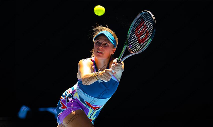 Linda Fruhvirtova of the Czech Republic in action during the fourth round of the 2023 Australian Open Grand Slam tennis tournament 2023 Australian Open - Day 8 