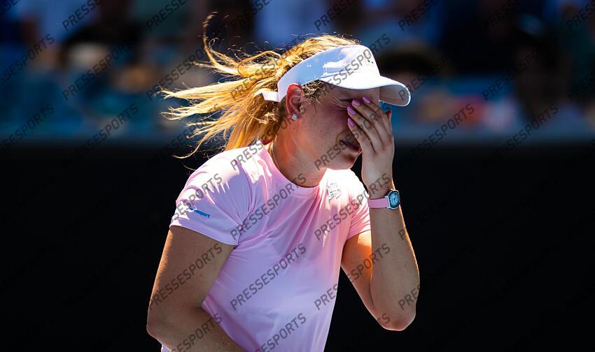 Donna Vekic of Croatia in action during the fourth round of the 2023 Australian Open Grand Slam tennis tournament 2023 Australian Open - Day 8 