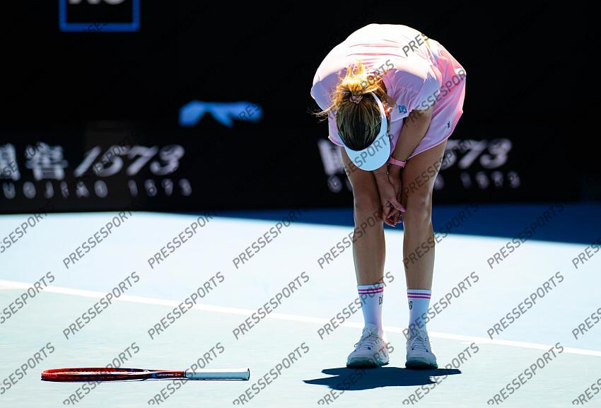 Donna Vekic of Croatia in action during the fourth round of the 2023 Australian Open Grand Slam tennis tournament 2023 Australian Open - Day 8 