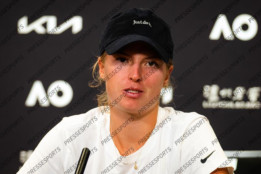 Linda Fruhvirtova of the Czech Republic talks to the media after the fourth round of the 2023 Australian Open Grand Slam tennis tournament 2023 Australian Open - Day 8 