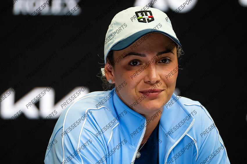 Donna Vekic of Croatia talks to the media after the fourth round of the 2023 Australian Open Grand Slam tennis tournament 2023 Australian Open - Day 8 