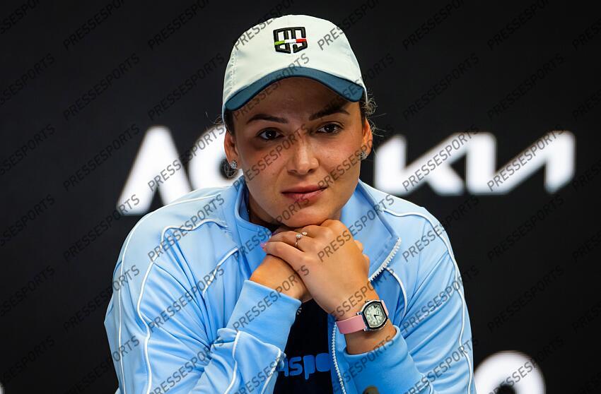 Donna Vekic of Croatia talks to the media after the fourth round of the 2023 Australian Open Grand Slam tennis tournament 2023 Australian Open - Day 8 