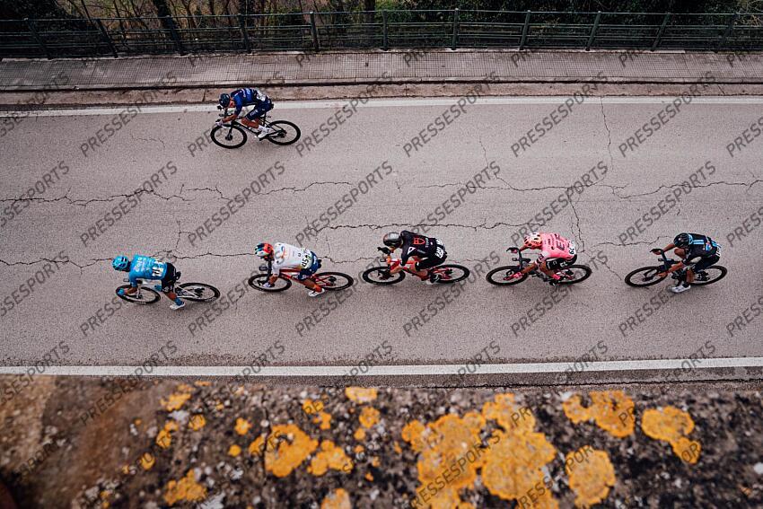 Picture by Zac Williams/SWpix.com- 12/03/2023 - Cycling - 2023 Tirreno Adriatico Stage 7 - San Benedetto Del Tronto, Italy - The breakaway during Stage 7. ETAPE 07 SAN BENEDETTO DEL TRONTO/SAN BENEDETTO DEL TRONTO 